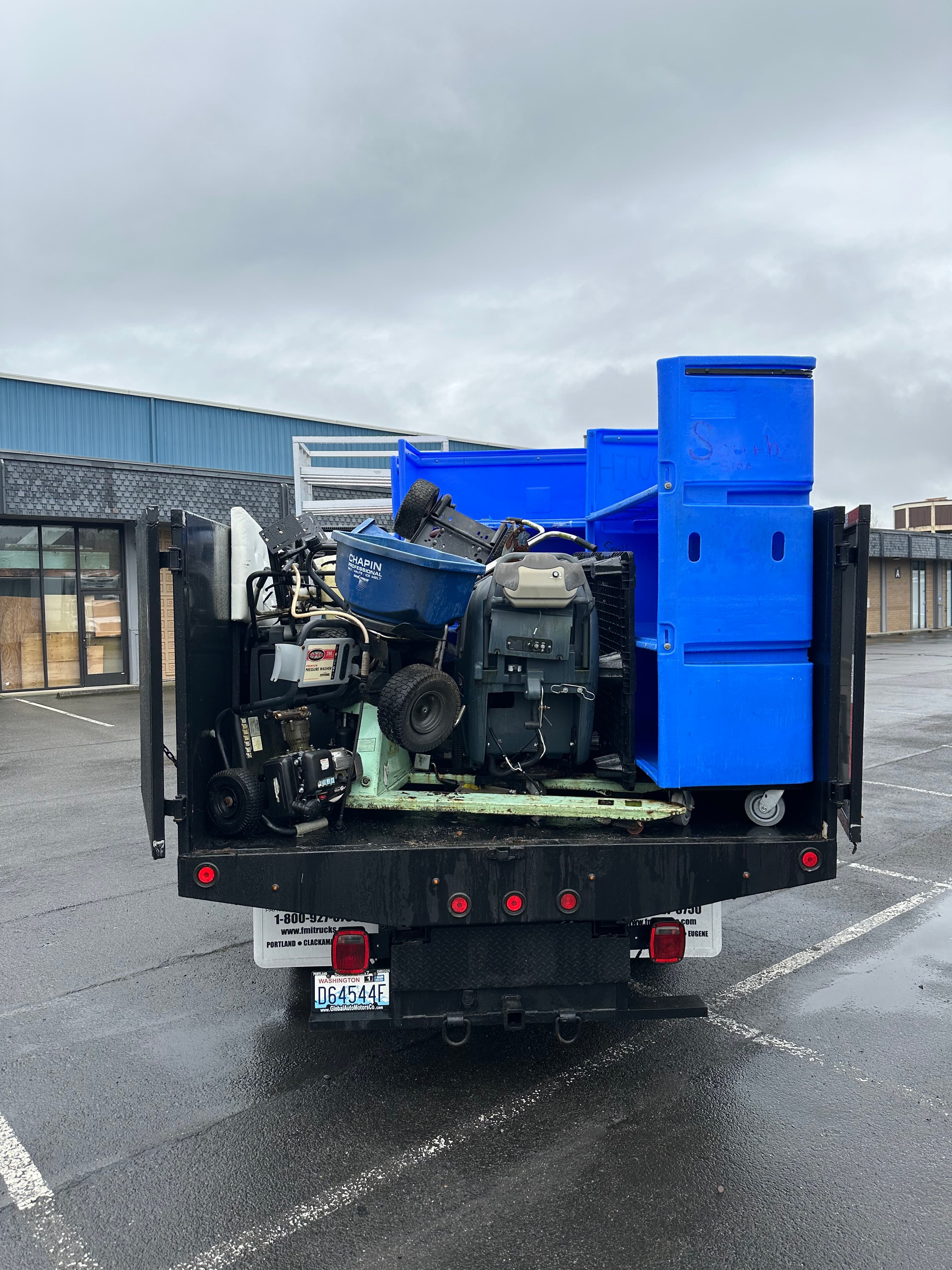 truck loaded up with junk